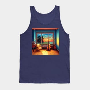 Musician Cello Practice Under Sunset View Tank Top